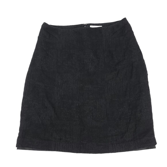 HELMUT LANG Jacquard High Rise Micro Mini Skirt in Black Textured Wool Small - Picture 1 of 14